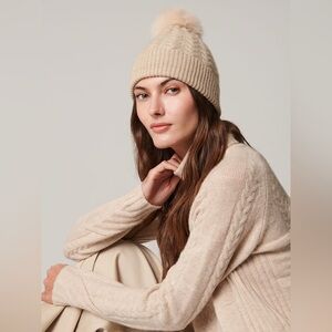 Overland Cashmere and Fur Beanie
